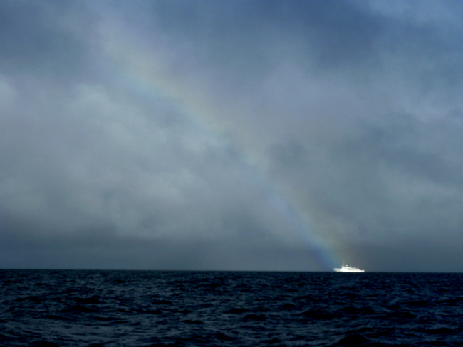 NOAA Ship FAIRWEATHER at the end of the rainbow in the Kotzebue area