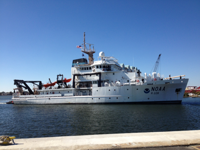 NOAA Ship REUBEN LASKER upon delivery at Pascagoula shipyard