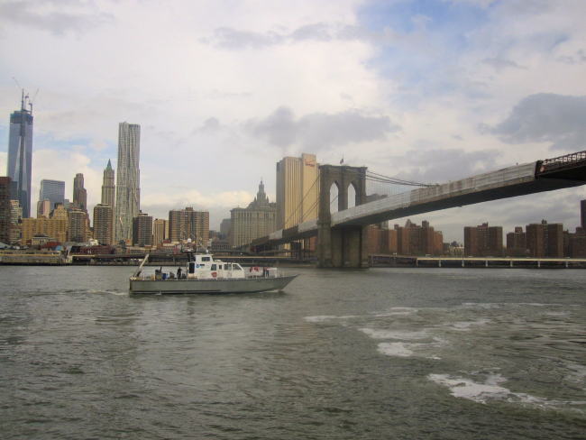 NOAA sanctuary vessel conducting survey operations in New York Harborfollowing Hurricane Sandy
