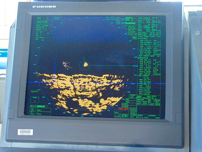 Radar display on the bridge of the NOAA Ship OKEANOS EXPLORER
