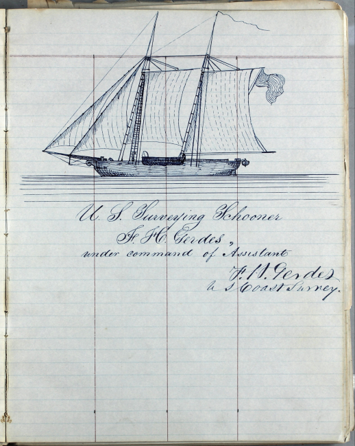 Earliest known contemporary image of a Coast and Geodetic Surveyvessel, the United States Coast Survey Schooner GERDES