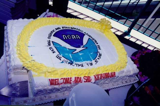 Welcoming cake produced for commissioning of NOAA Ship KA'IMIMOANA