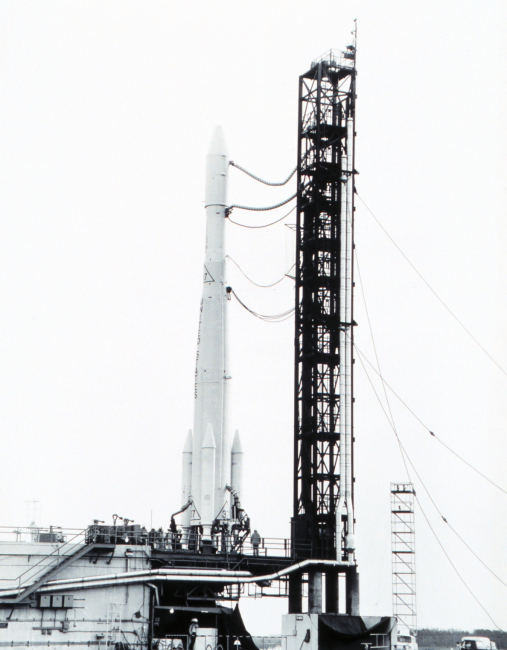 The Delta 37 rocket ready to launch ESSA II
