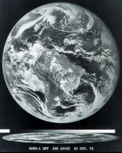 The first image obtained from a GOES satellite