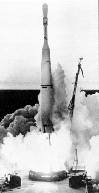 Launch of TIROS I by a Thor-Able rocket
