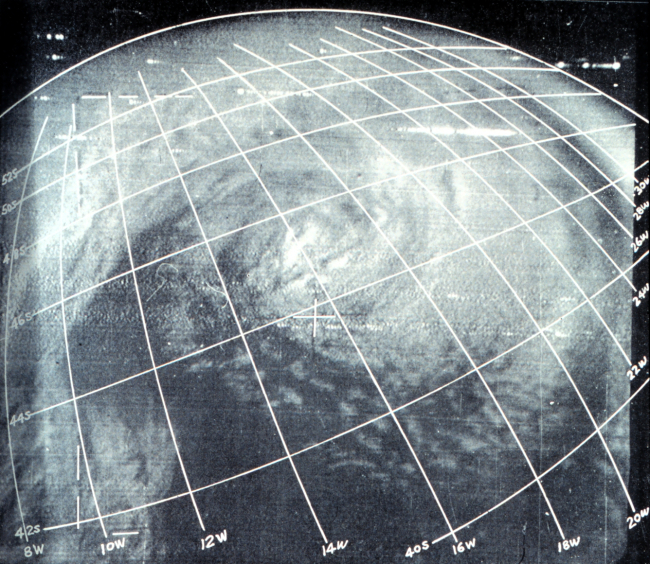 TIROS I  image showing cyclone centered at 17W, 45 S in South Atlantic