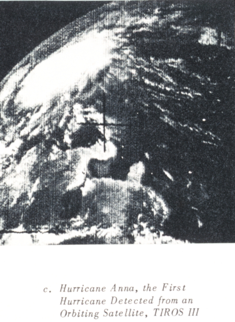 Hurricane Anna, the first hurricane detected by an orbiting satellite as imagedby TIROS III