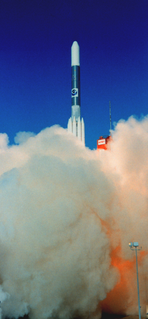 The launch of GOES-F aboard Delta Launch Vehicle 168