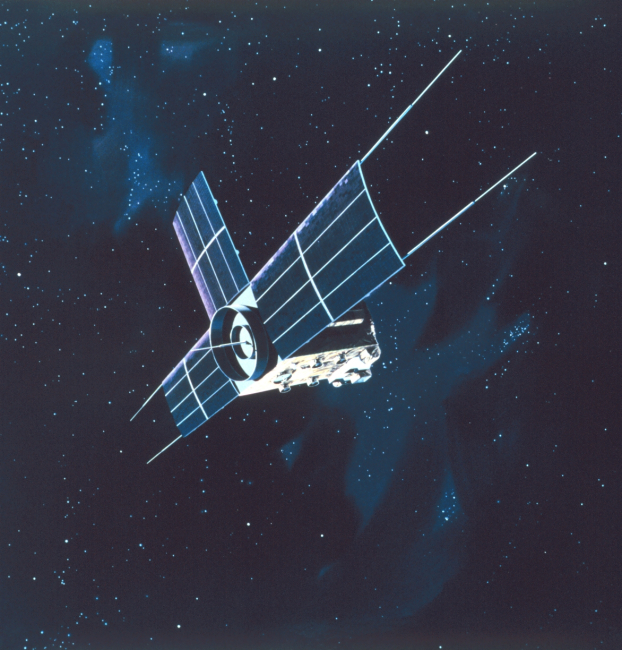 Graphic of ITOS satellite in orbit