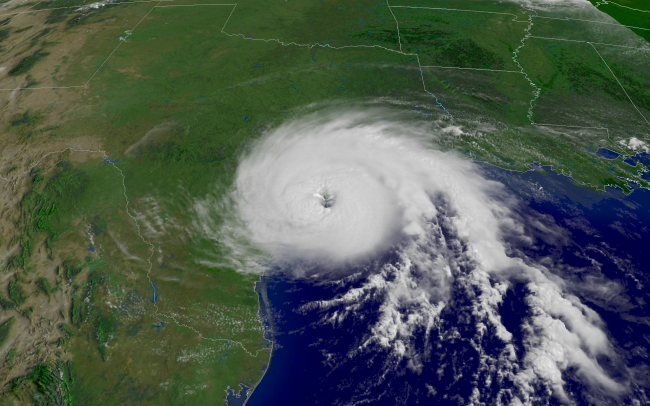 Hurricane Claudette striking the Texas Coast
