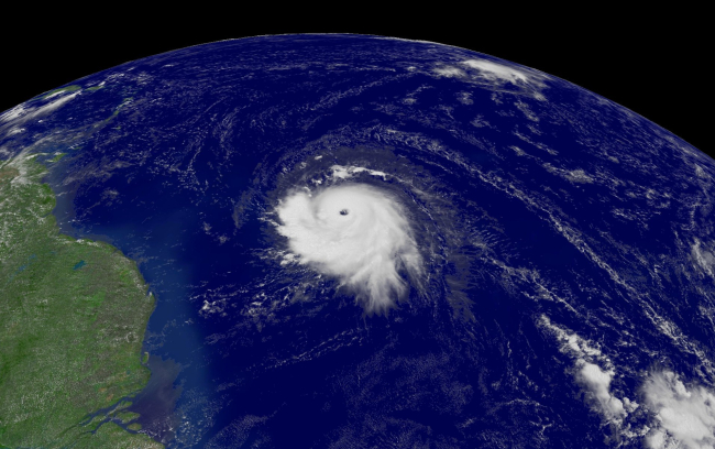 Hurricane Ivan in the Atlantic Ocean east of the Caribbean Sea