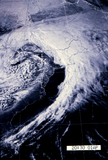 Strong frontal system off the United States East Coast
