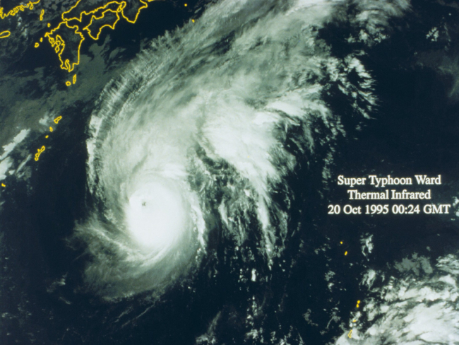 Super Typhoon Ward south of Japan