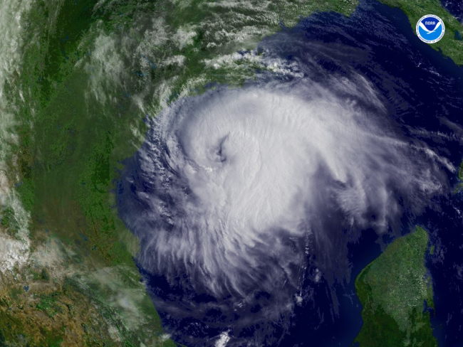 Hurricane Ike approaching the Texas coast