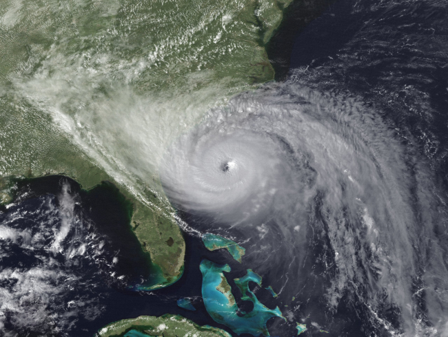 Hurricane Hugo the day before landfall as seen from the GOES-7 satellite