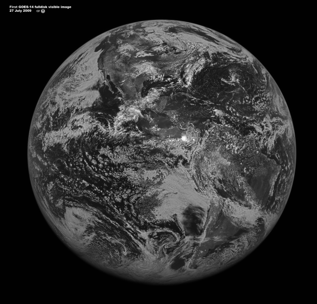 First GOES-14  full disk visible image