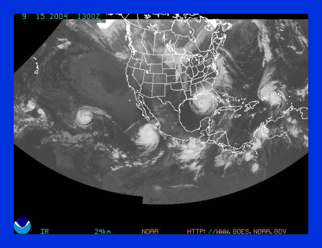 Four tropical systems marching across the Western Hemisphere