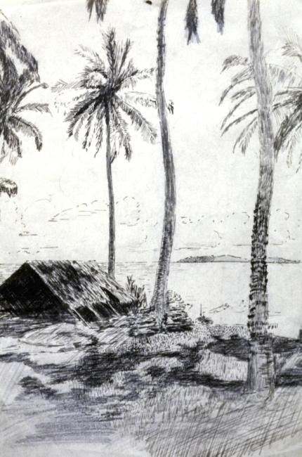 Pen and pencil sketch of Sulu Sea