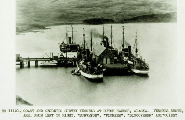 L to R-Coast and Geodetic Survey Ships SURVEYOR, PIONEER, DISCOVER, GUIDE