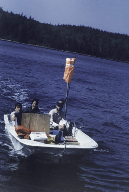 Boston whaler outfitted for shallow water hydrography