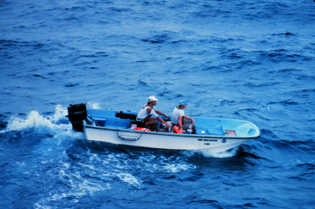 Boston whaler off of RESEARCHER