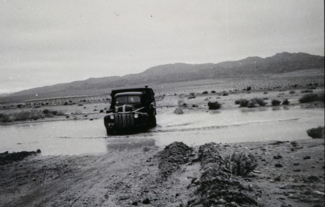 Crossing Amargosa River after spring rains