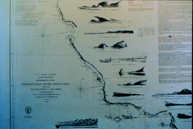 Chart of the United States West Coast from San Francisco to San Diego