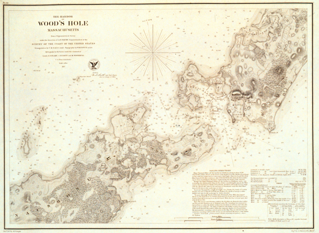 Nautical chart of Woods Hole, Massachusetts, 1857