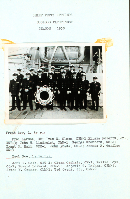 PATHFINDER chief petty officers 1958