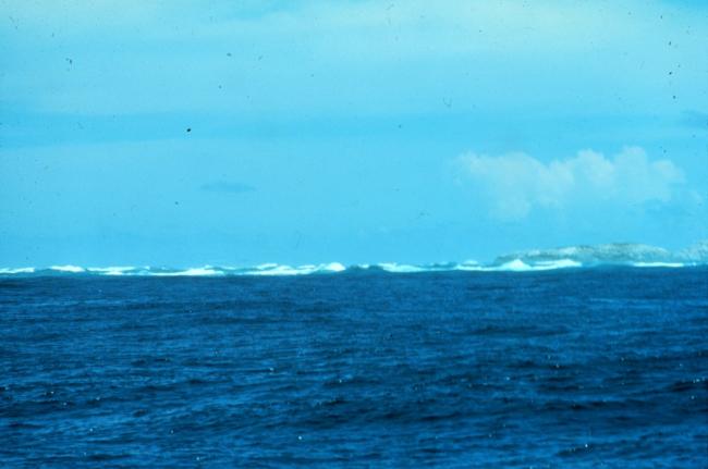 Surf boiling on the reef on the north side of San Salvador Island