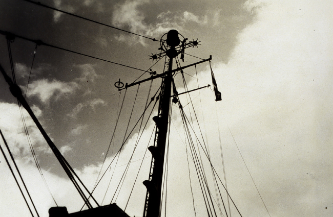 Shipboard Shoran antenna as viewed from bow