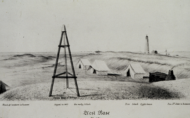 Ferdinand Hassler's camp at the west end of the Great Fire Island Base Line