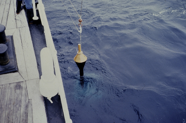 Recovering drift buoy dropped from aircraft in North Pacific