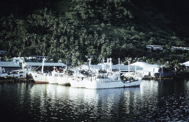 Tuna boats in the harbor at Pago Pago