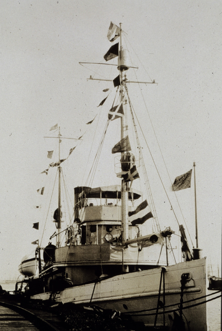 Coast and Geodetic Survey Ship PIONEER dressed for Washington's Birthday