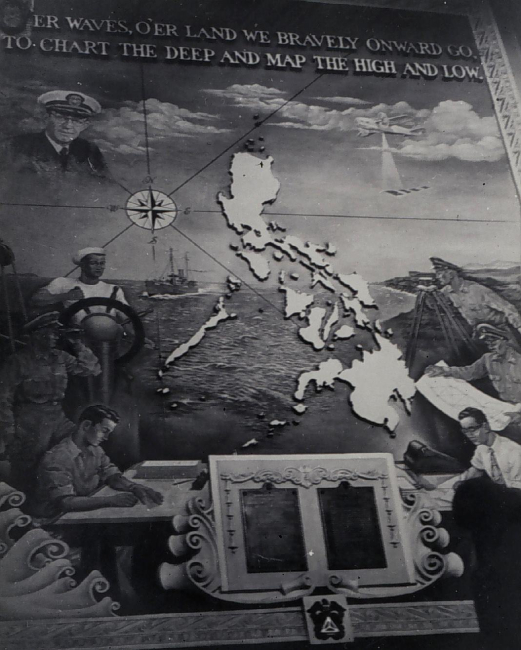 Mural on wall of Coast Survey offices in Manila