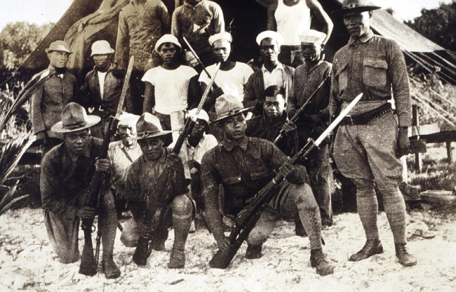 The Philippine constabulary guard with shore party of Hubert A