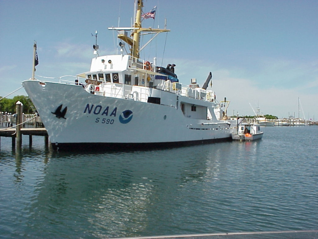 NOAA Ship RUDE tied up at pier