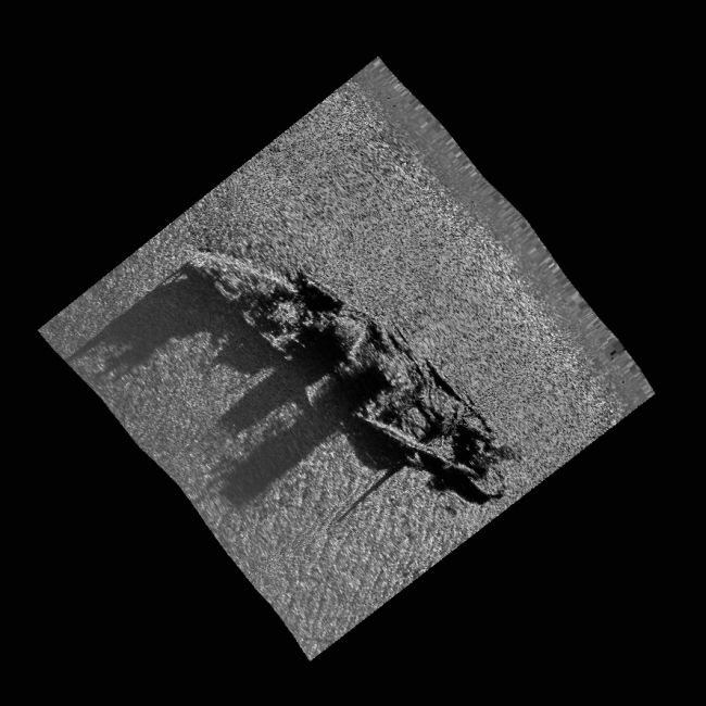 Sidescan sonar image of shipwreck