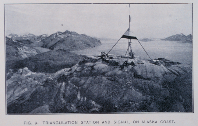 A triangulation station and signal on the Alaska Coast