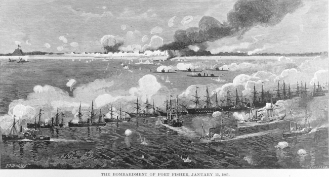 The bombardment of Fort Fisher