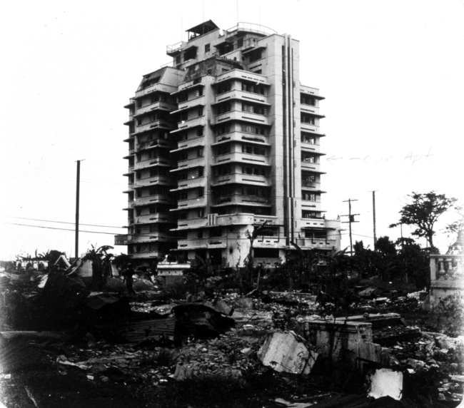 Michelle Apartments at Manila, home of Marvin and Muriel Paulson following World War II