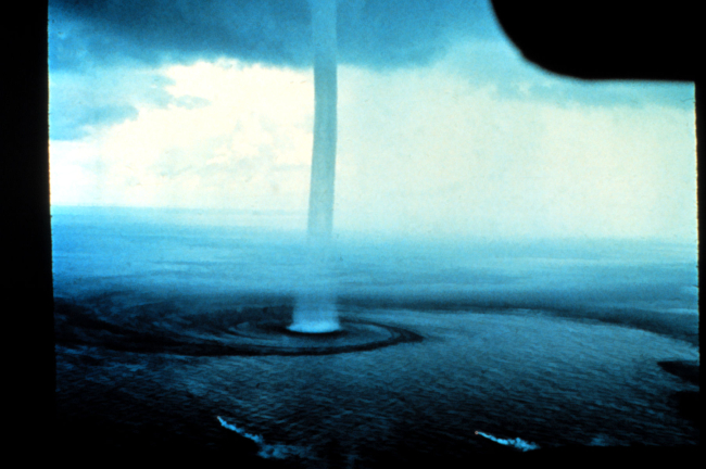 A waterspout off the Florida Keys photographed from an aircraft