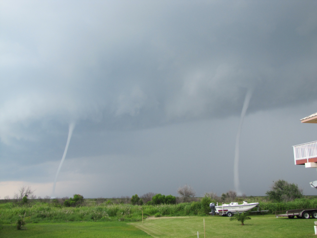A spectacular series of images of waterspouts off the Port of Grand Isle