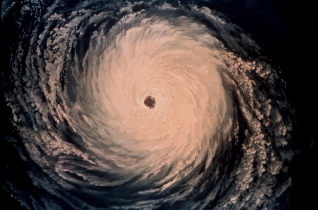 Artist's rendition of a satellite view of a hurricane