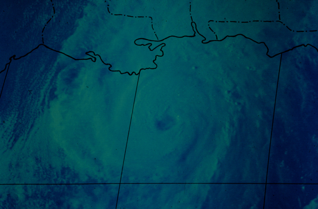 Hurricane Eloise just southeast of Louisiana