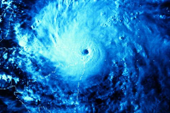 Hurricane Greta skirting the north shore of Honduras