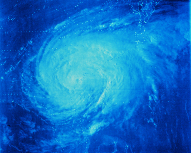 Hurricane David making landfall on the Georgia coast