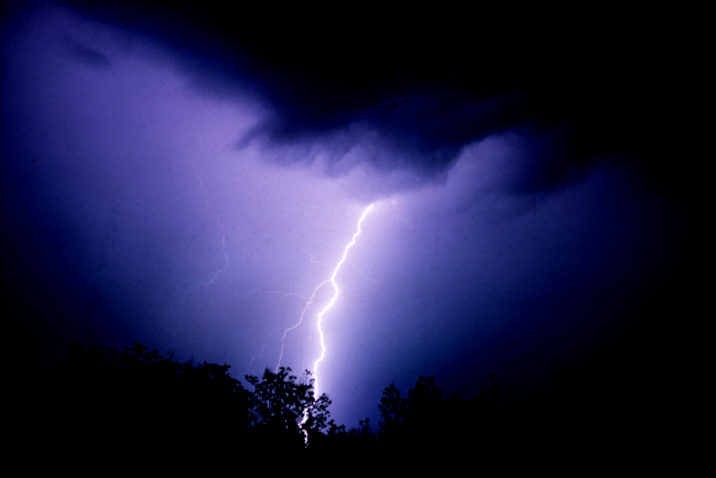 Lightning bolt during storm