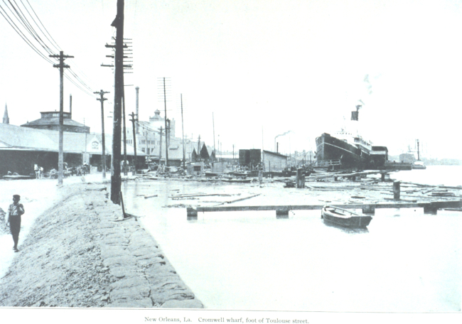 Cromwell Wharf at the foot of Toulouse Street during the floods of the spring of1903